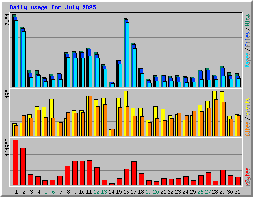 Daily usage for July 2025