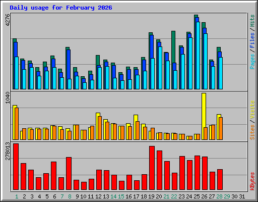 Daily usage for February 2026