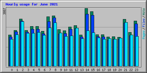 Hourly usage for June 2021
