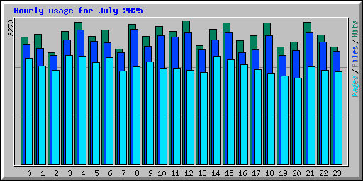 Hourly usage for July 2025