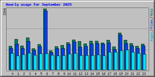 Hourly usage for September 2025